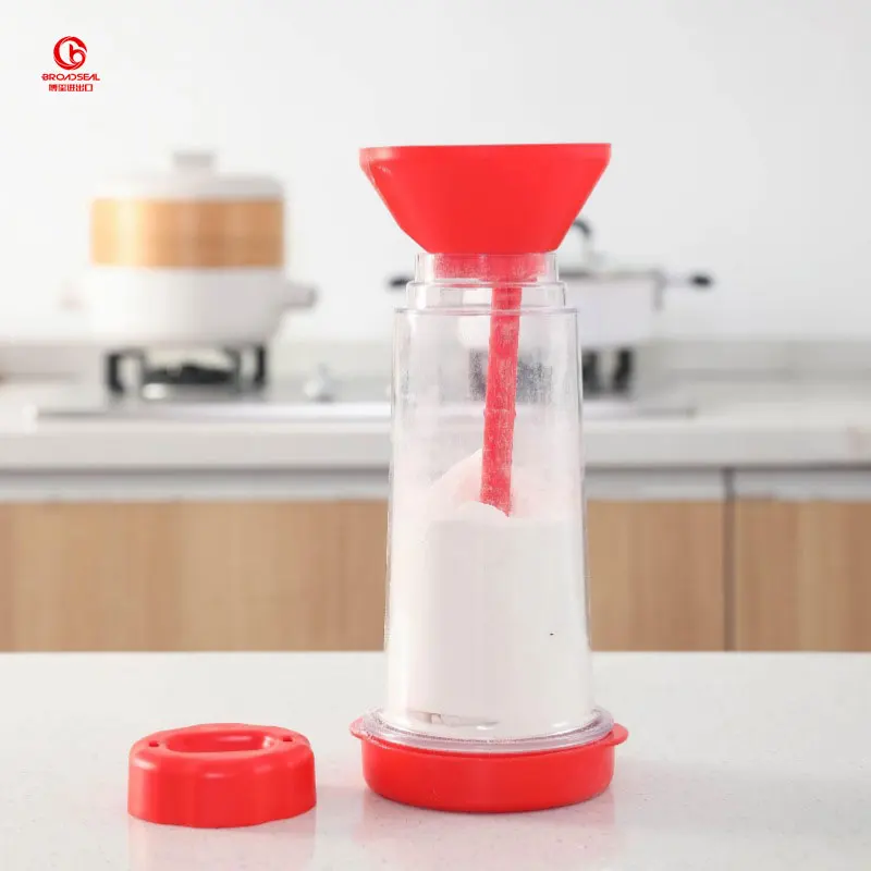 RTS Eco-Friendly Handheld Flour Sifter with Rotating Cup Plastic Flour Mixing Cup Baking Gadget for Kitchen Use