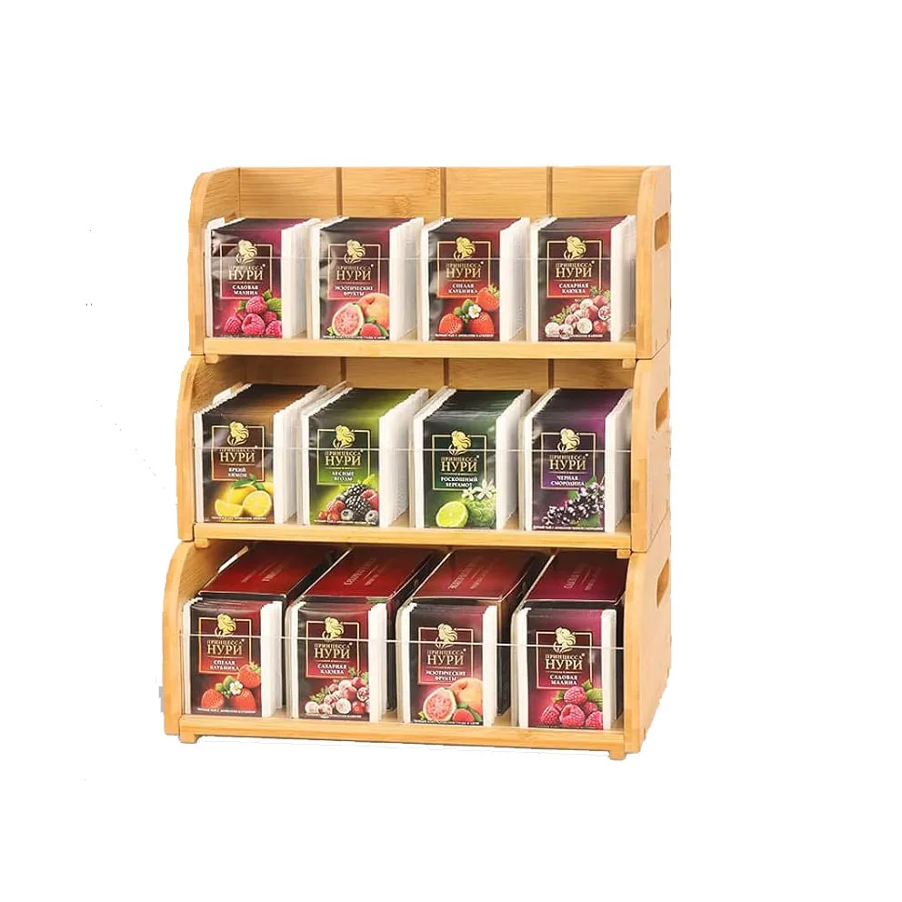 Vertical Tea Bag Organizer - Bamboo Tea Bag Holder,Practical Wooden Tea Box for Home