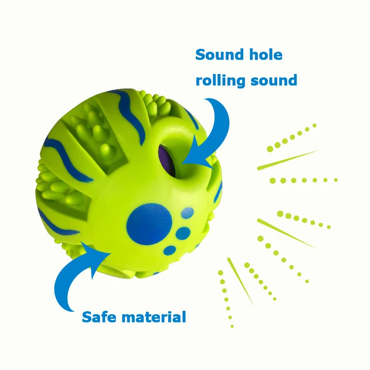 Funny interactive dog toy Wag giggle dog rolling ball with sound pet chew toys