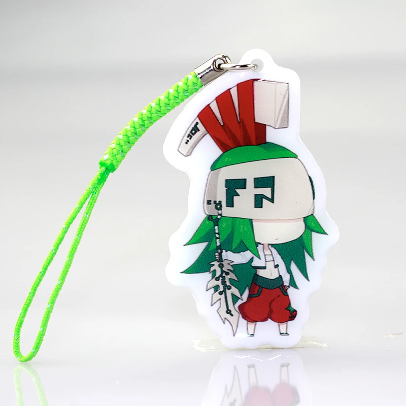 NO MOQ printed transparent shiny glitter clear acrylic custom keychain with anime