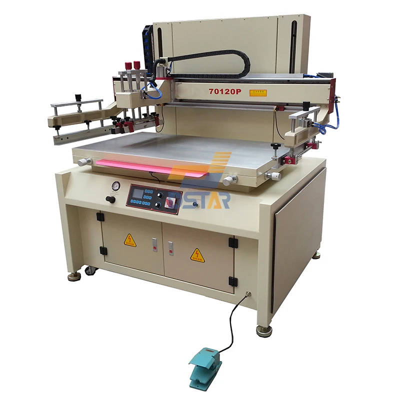 Fat Bed Pneumatic  1 Color Silk Screen Printing Machine with Vacuum Workbench