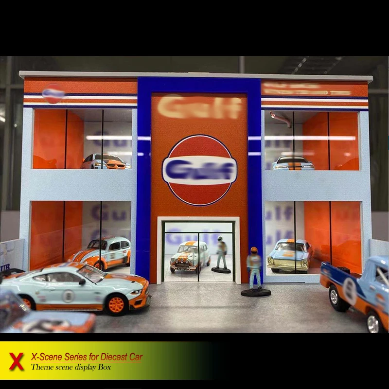 1:18 3 Parking Garage Alloy Car Model Acrylic Display Box Of Underground Parking Garage Simulation Alloy Car Model