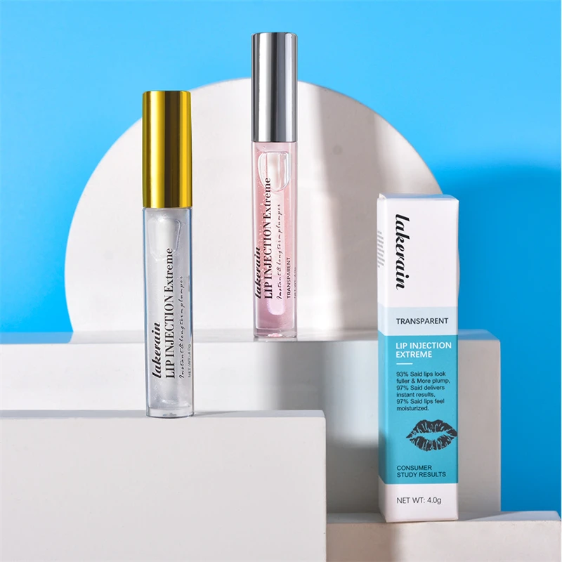 Lakerain 4g lip injection extreme transparent yellow lips repairing liquid moisturizing plumping lip lines reducing primer