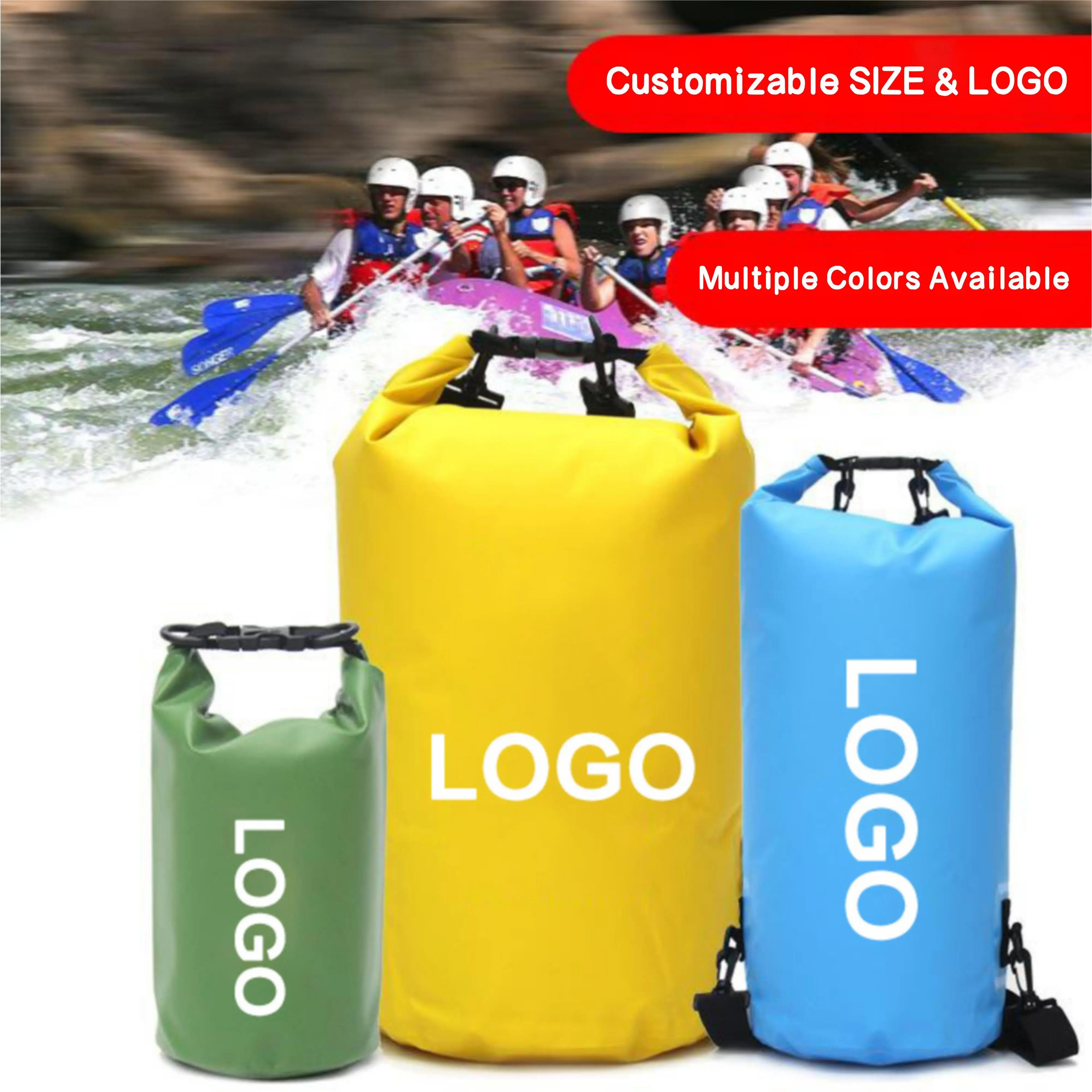Custom PVC 10L Ocean Dry Bag Waterproof for Rafting River Beach Tours Swimming Sports Outdoor