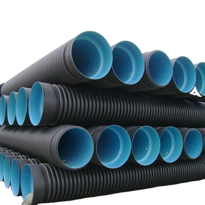 200-2000 мм HDPE Двойные стенные гофрированные дренажные трубы для сточных вод под землей труб двустенных гофрированных дренажа
