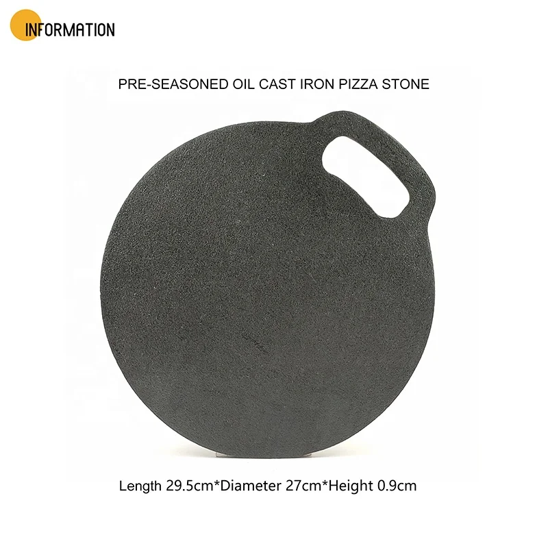 Cast Iron Griddle Pre-seasoned Round Cast Iron Pan for Pancakes Pizzas and Quesadillas