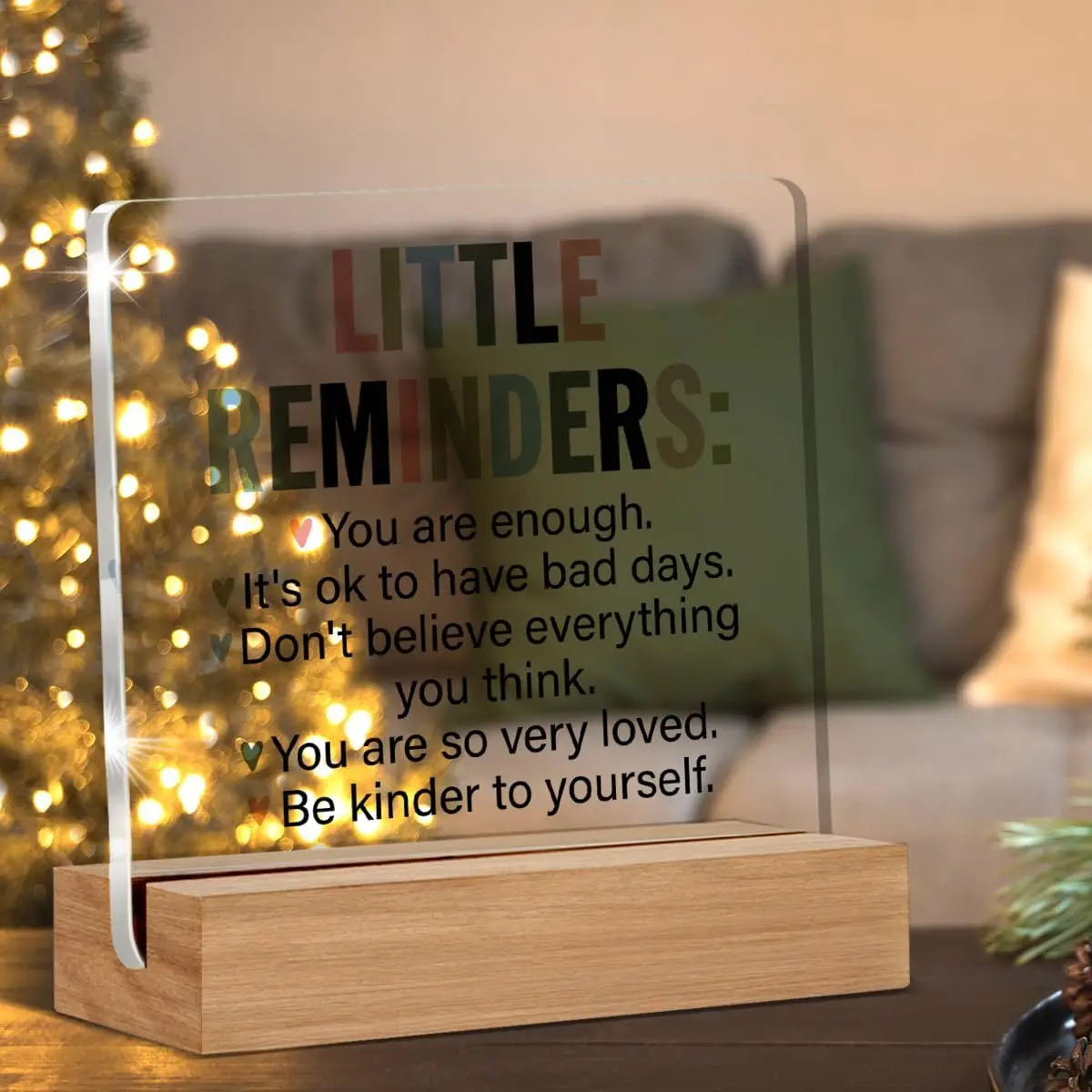 wholesale lucite acrylic desk plaque sign with wood base for grateful dad gifts