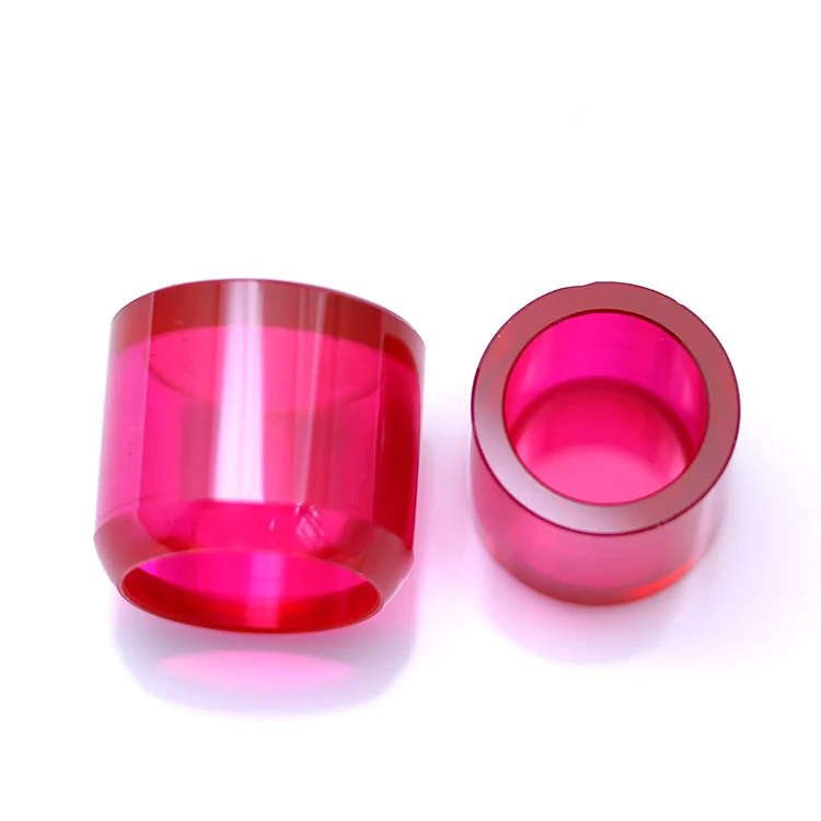Customized Large Hole Cylinder Loose Rose  Ruby Corundum Gemstones Synthetic Ruby Corundum Stone Manufacturer Prices