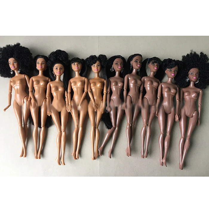 Can be customized 11.5 "black skin plastic doll black americans African  doll black doll