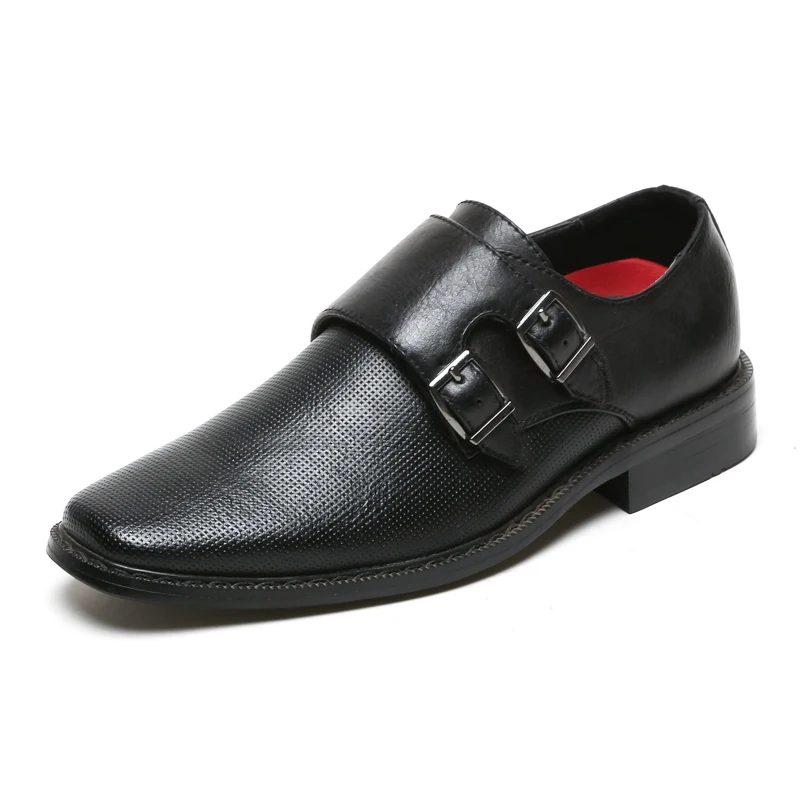 
Fashion Design Black Boys Dress double strap buckle dress shoes 