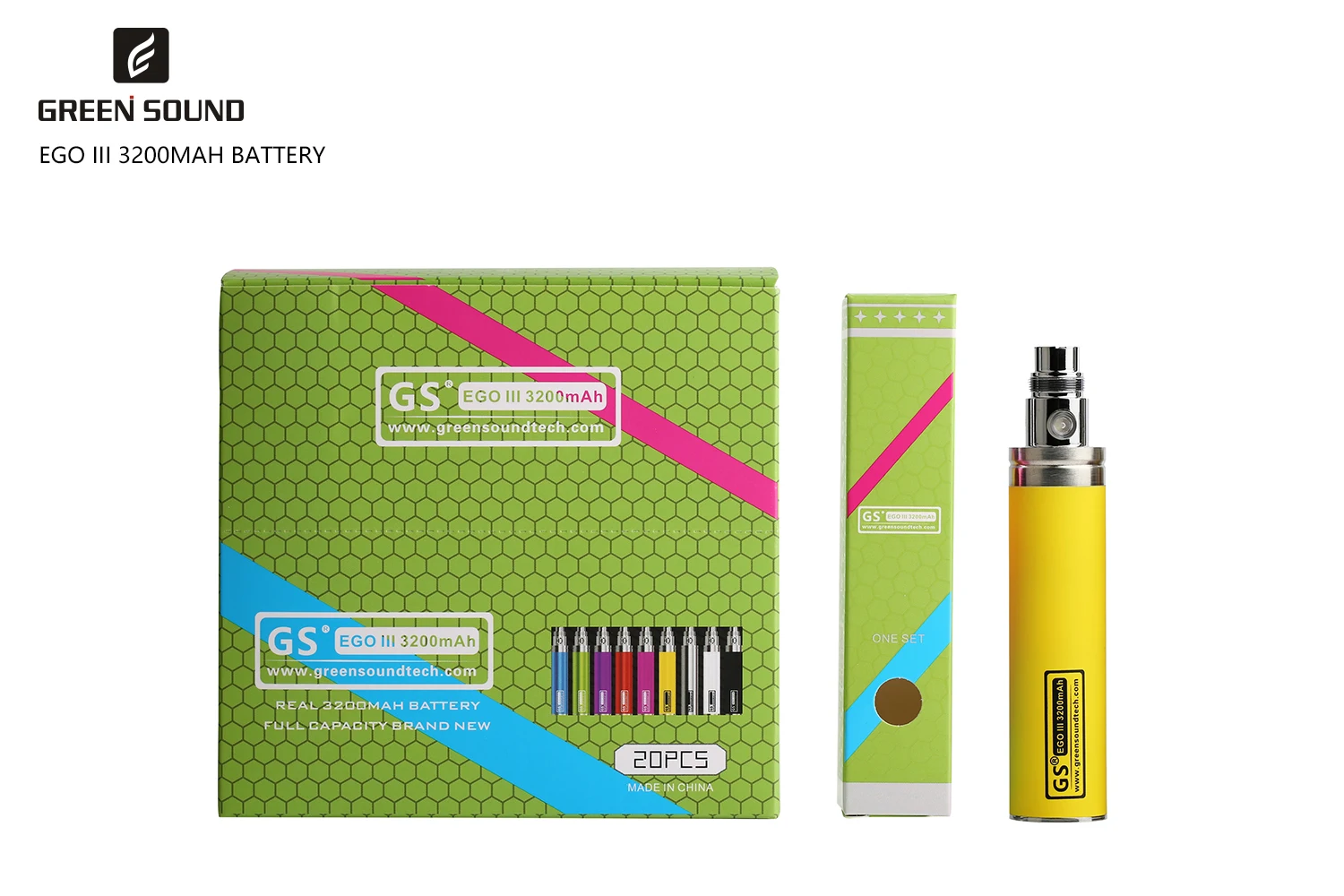 Original GS EGO III Battery 3200mAh  KONE 3200mAh Capacity for Vape 510 CE4 CE5 H2 MT3 Atomizer Tank Pen Kit