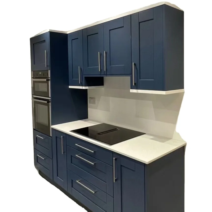 Melamine Modern Kitchen Cabinets/PVC Kitchen Cabinet and Kitchen Island for Home Furniture
