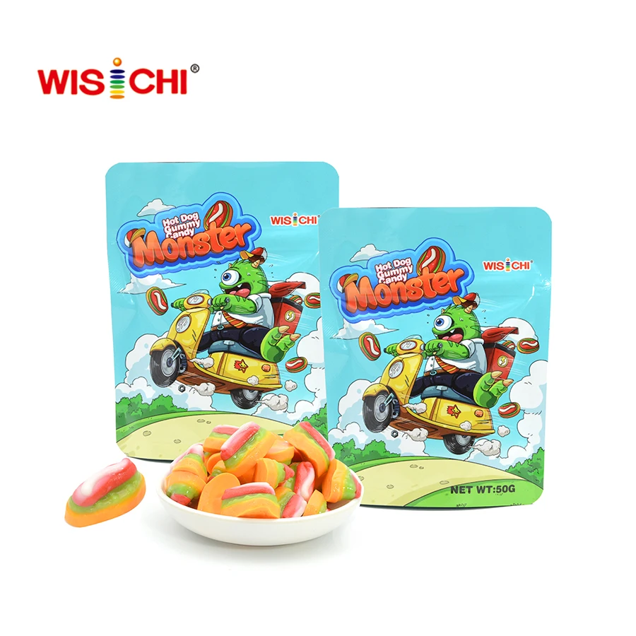 Бесплатный образец хот-дог халяльная мармеладная конфета мягкая желатиновая сладкая