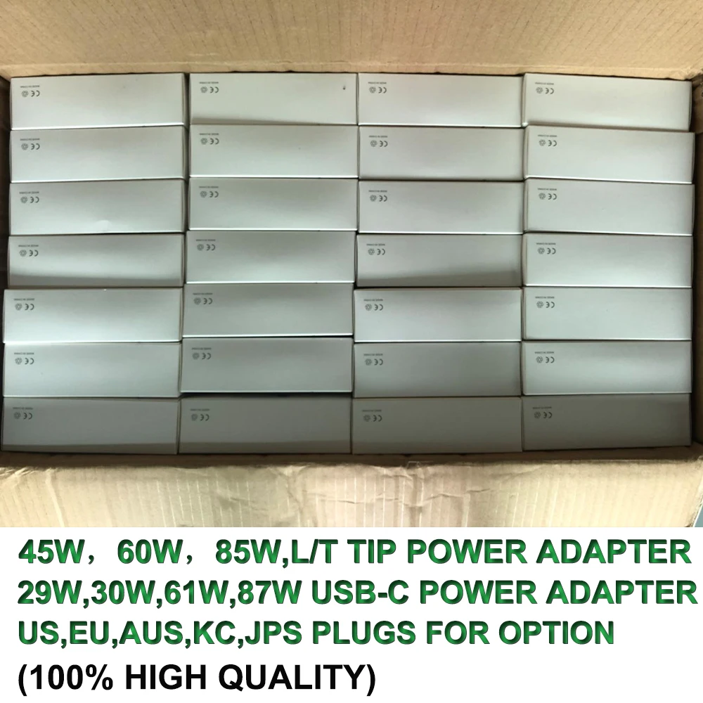 
UK US EU AU Interchangeable Plugs AC 100-240v cargador USB C 30w 61w 87w power laptop adapter for macbook 