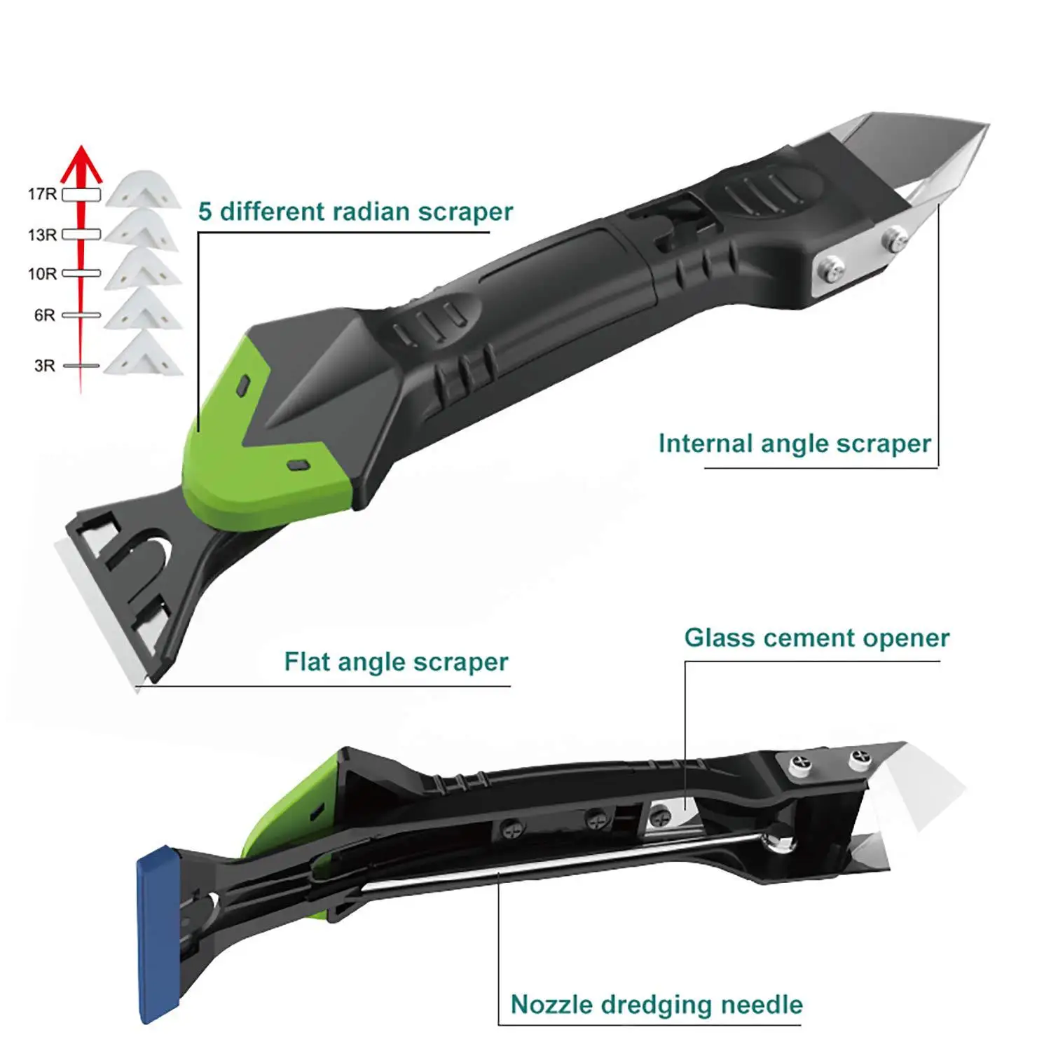 
10 piece set of caulking tool silicone caulking 5 in 1 scraper sealant removal scraper silicone caulking remover 