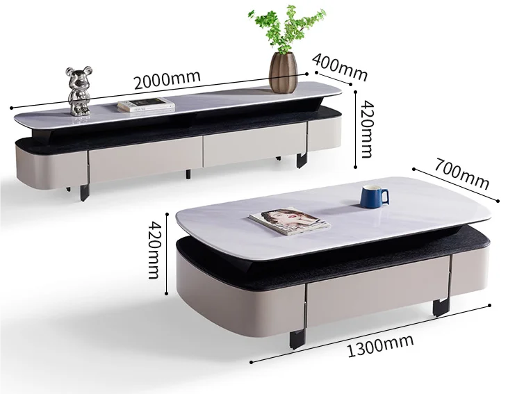 Modern Simple Coffee Table Living Room Light Luxury Microlite Tea Table