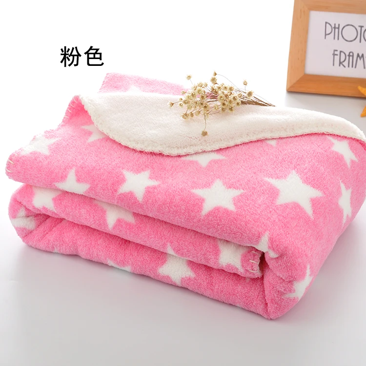 Star design double bed sheet set blanket,  baby microfiber custom printed fleece outdoor blanket