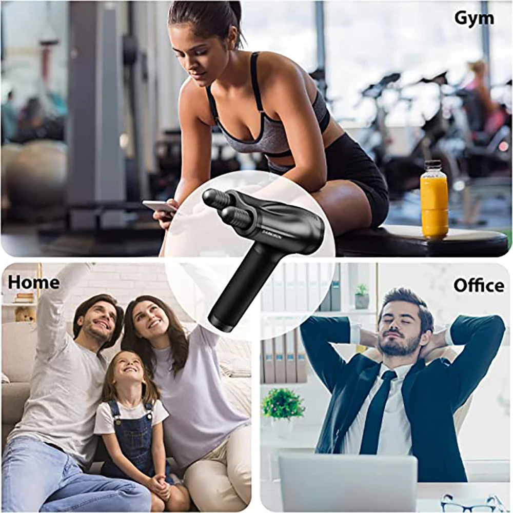 High-end a Professional Fascia Gun Multifunctional Rechargeable Muscle Deep Massage Double Head Fascia Gun Body ABS Plastic