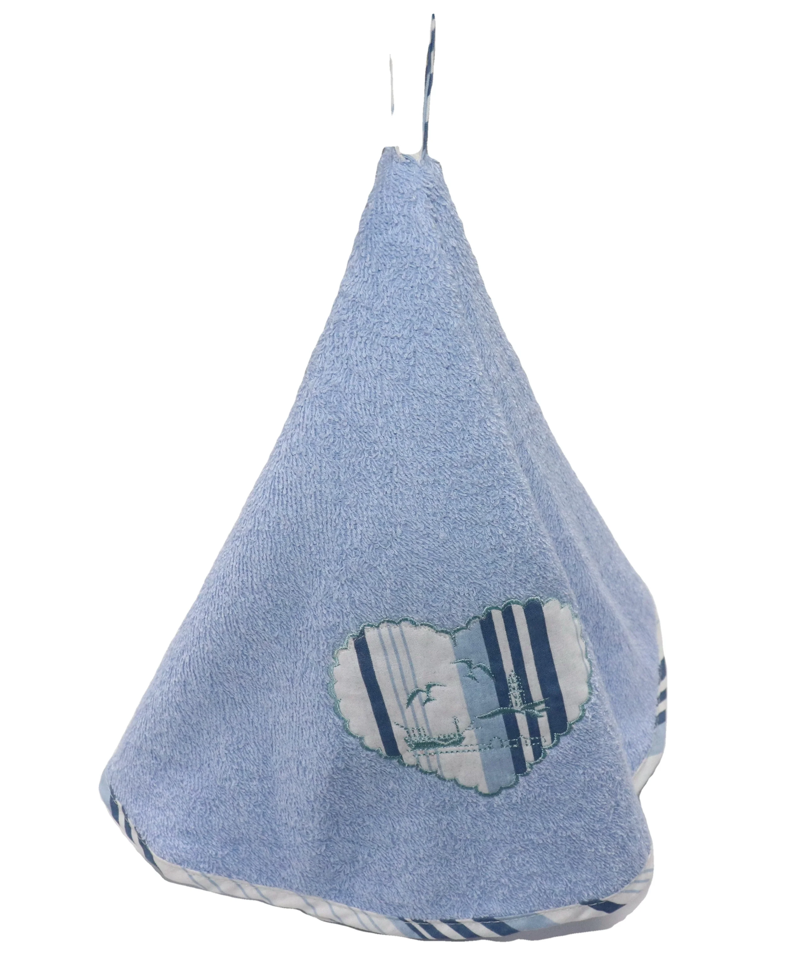 Cotton tea towel kitchen towel with hanging loop customized applique gift towel