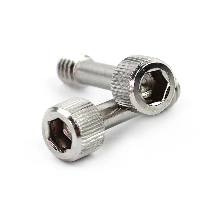 M2.5 M3 M5 M8 Custom knurled head captive screws stainless steel plain finish knurled shoulder captive screw from pdm