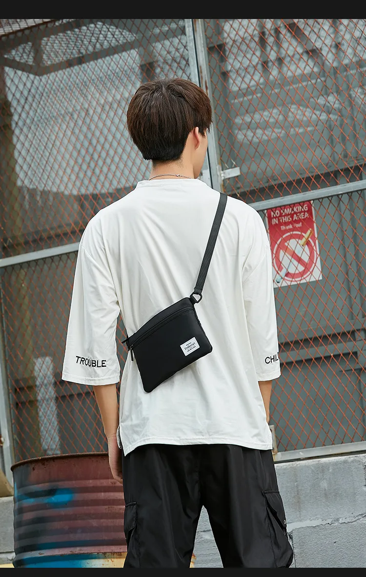 2022 New trendy sling small shoulder bags wholesales simple man cross body purse custom logo mini nylon crossbody bag for men