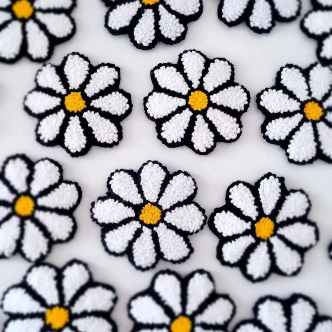 Wholesale Floral Iron On Punch Needle Patching Handmade Patches for Bag