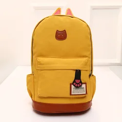 Hot Fashion Design Casual Women Cat Ears School bags PU Multifunctional Backpack For Teenage Girls Cute Students Rucksack