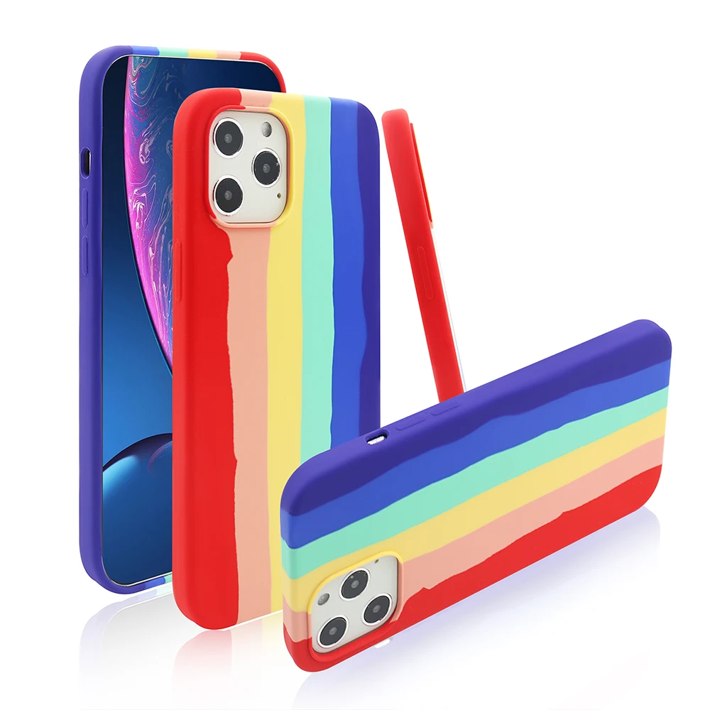 2021 new Fashion Colorful Rainbow Pattern Soft Silicon Mobile Phone Cases For iPhone 12 11 pro XS Max XR 6 7 8