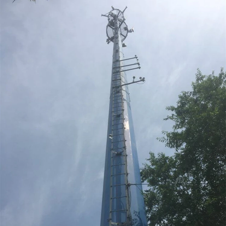 20m 25m 35m 40m 45m 55m 60m 65m 70m 75m 80m Manufactures Communication Equipment tube pole Steel Monopole Tower telecom mast