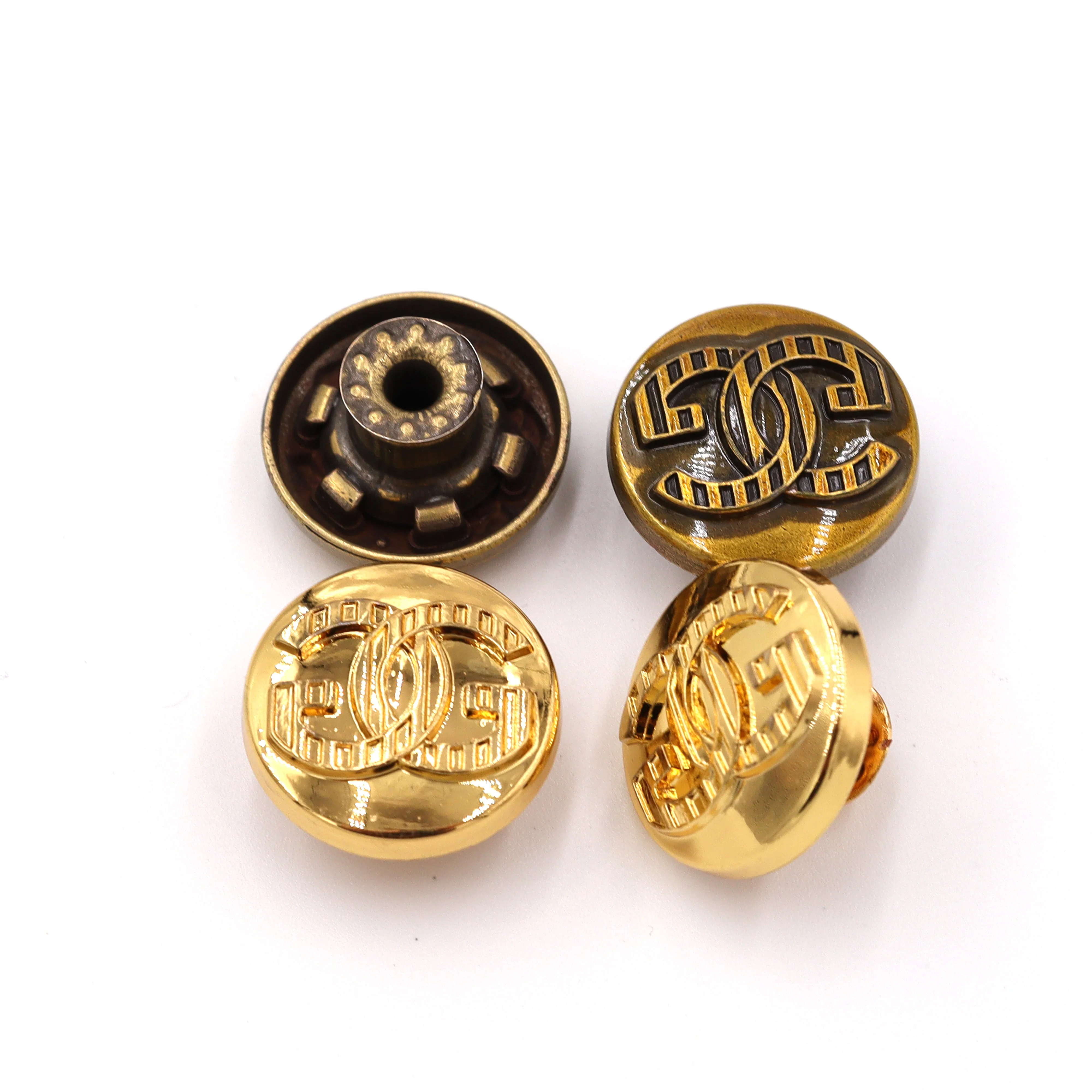OEM ODM Manufacturers custom brand logo zinc alloy metal denim jean button and rivets