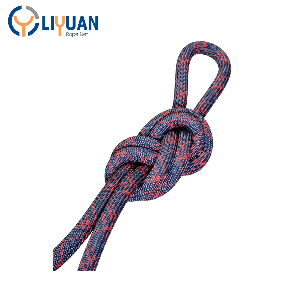 Hot sale ISO9001 4mm 6mm hollow braided rope polyester climbing rope with hook