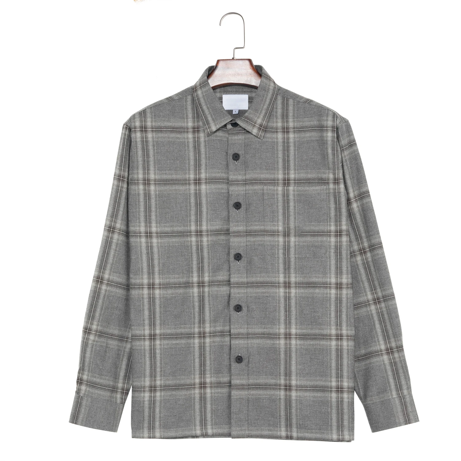 OEM High Quality Design 100% Cotton Collar Custom Shirts  Print Men Plaid Shirts Long Sleeve Shirts