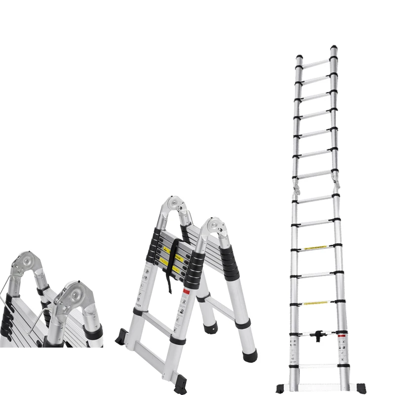 Foldable aluminum telescopic ladder high quality Telescopic Lightweight Ladders for warehouse