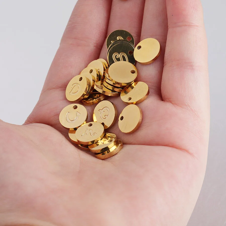 English letter pendant accessories Mirror stainless steel 26 English letters corrosion lettering