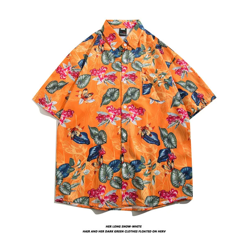 MARCH EXPO Holiday Casual Fashion Summer Hawaiian Sublimation Printed Vintage Shirt Men Beach Shirts