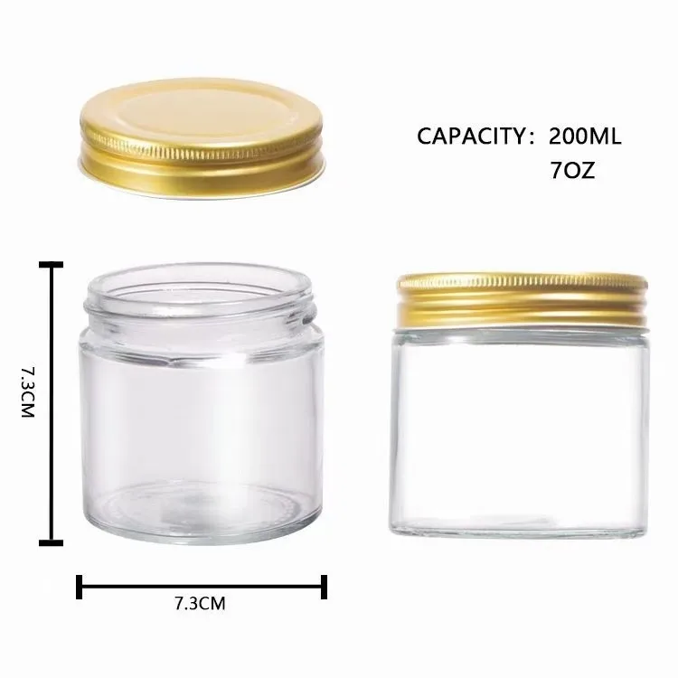 Food Grade Straight Sided 4oz 6oz 8oz 16oz Pickle Hot Sauce Glass Jelly Jam Container Jars With Metal Lid