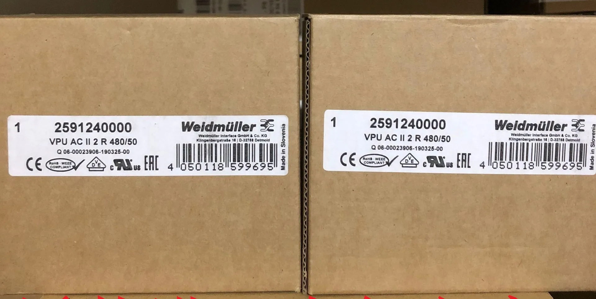 Weidmuller surge protector VPU AC II 2 R 480/40 in stock 2591240000