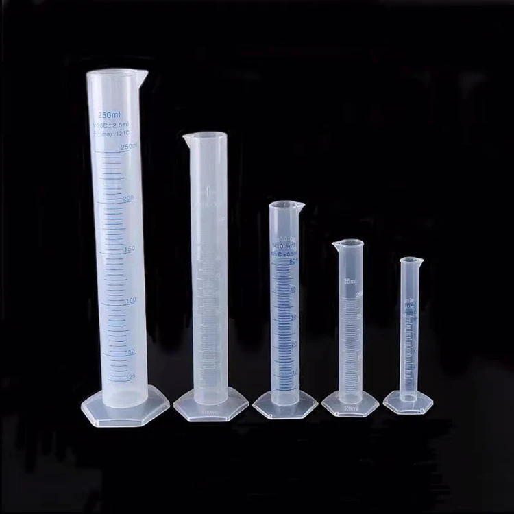 10/25/50/100/250ML Plastic Measuring Cylinder Laboratory Test Graduated Tube
