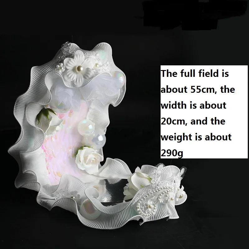 Handmade beautiful romantic lace moon boat theme birthday cake ornaments decoration