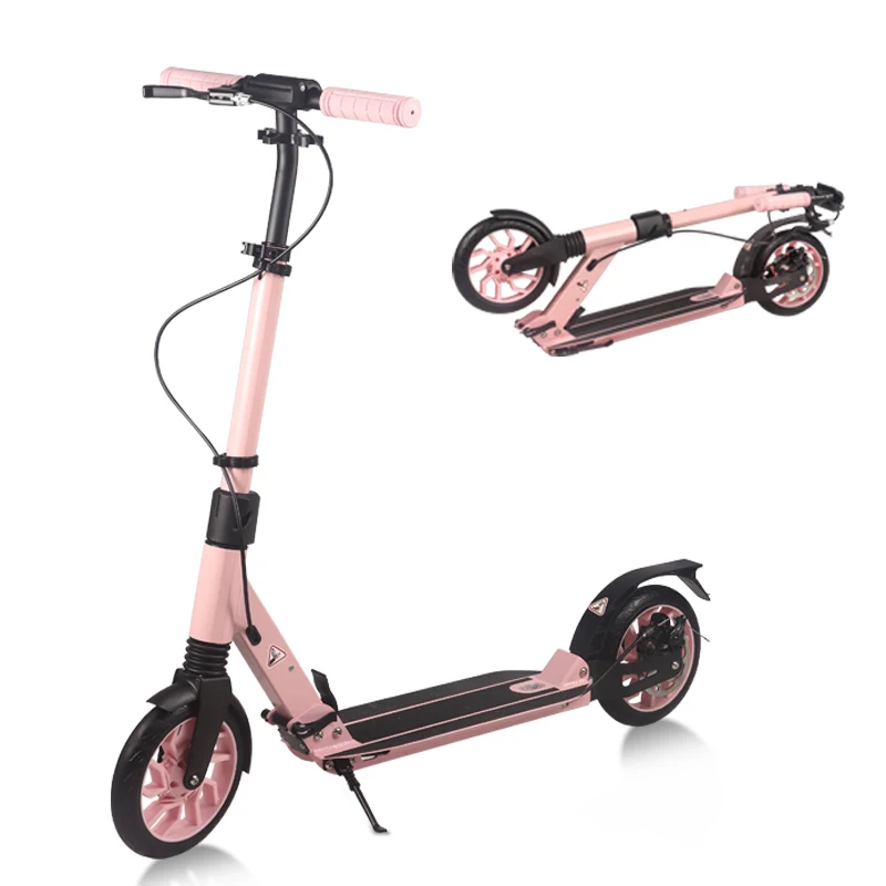 Anluosen A6D 200MM Big Wheel Adult Folding Kick Scooter with Disc Braking New Design Lights-US Stock