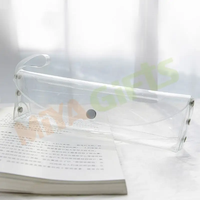 custom clear pen bag transparent soft vinyl jelly bag pen case planner pencil holder pouch star glitter