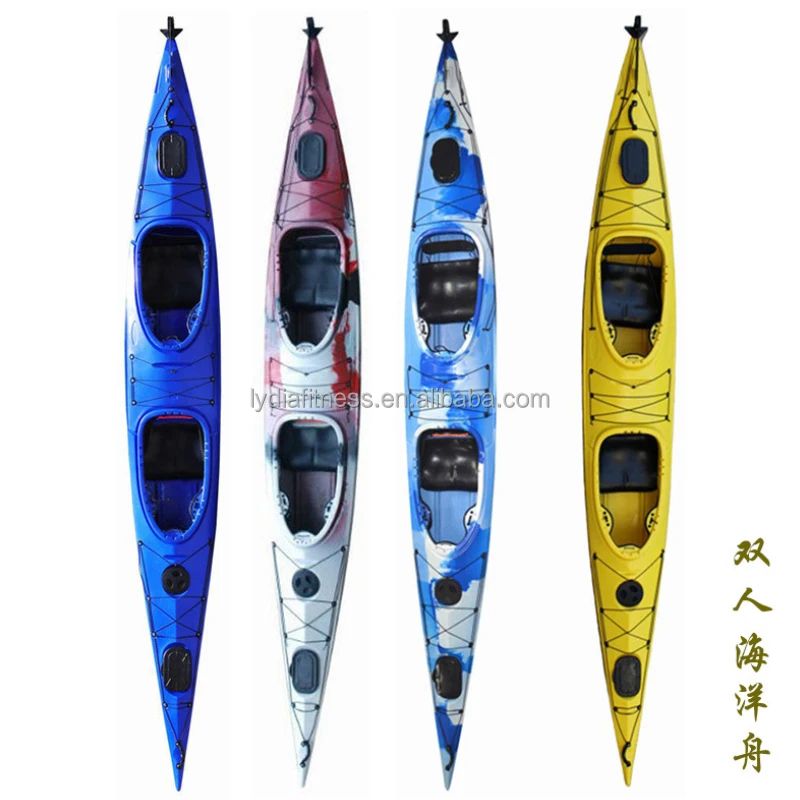 
5.2m Cockpit Double Seaboat Rotational Pastic Torrent Boat Outdoor Water Jet Double Kayak Sail 