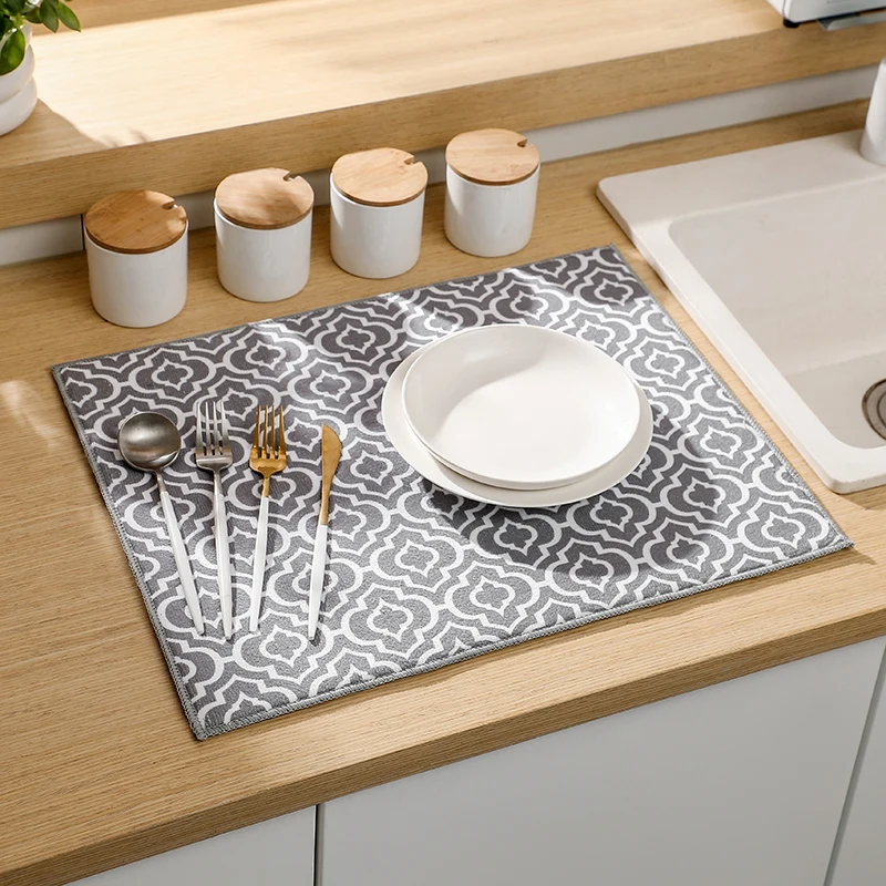 Microfiber Table Mats and Coasters Dish Dinning Luxury Drying Mat Placemat