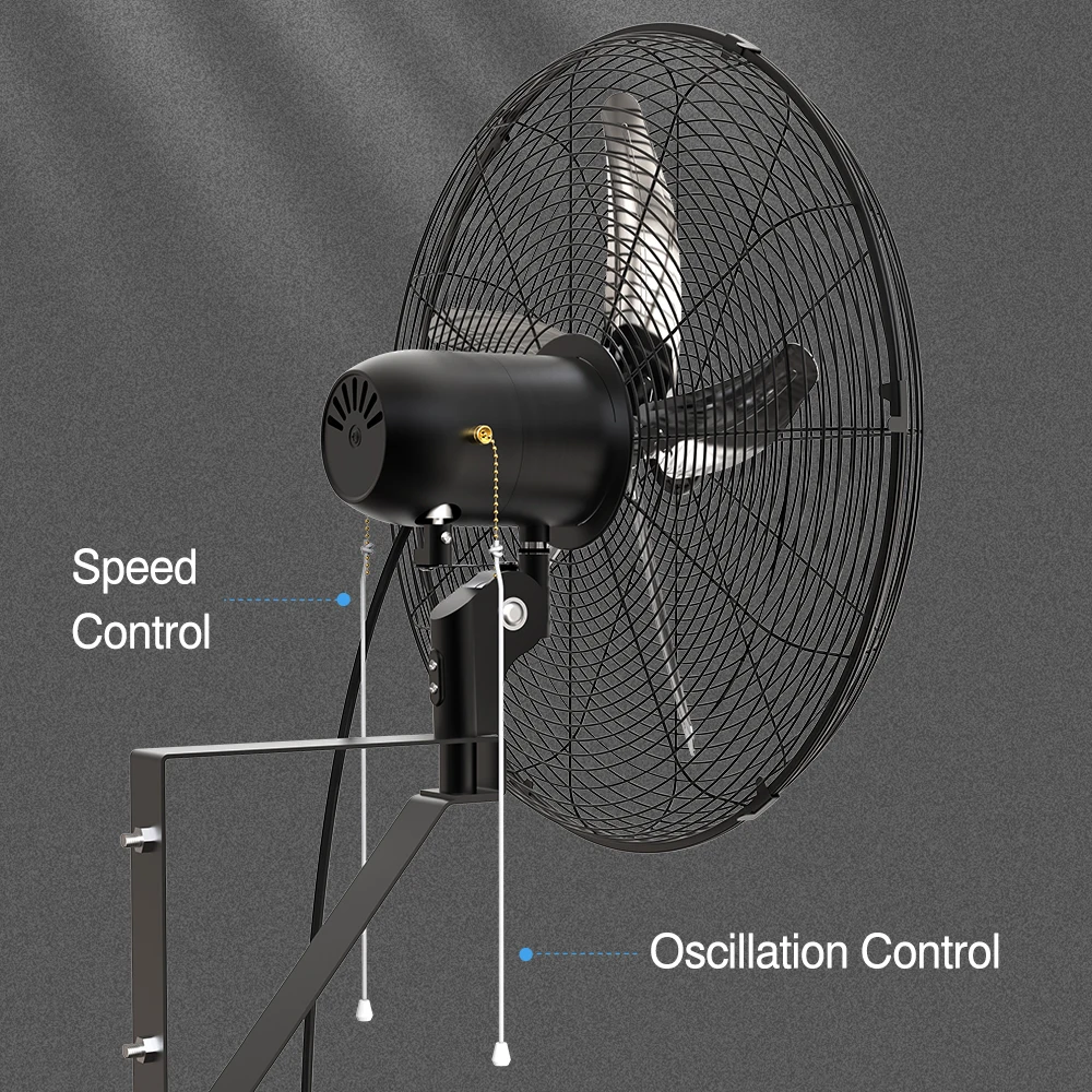 20 inch Wall Mount Fan Industrial Wall Fan for Indoor, Commercial, Residential, Warehouse, Greenhouse, Workshop, Basement, Black