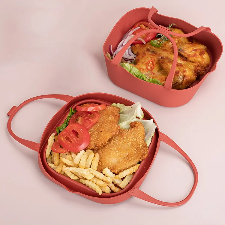 Custom Color Environmental Reusable foldable Food Silicone Air Fryer Liner Airfryer Basket Silicone Pot For Air Fryer