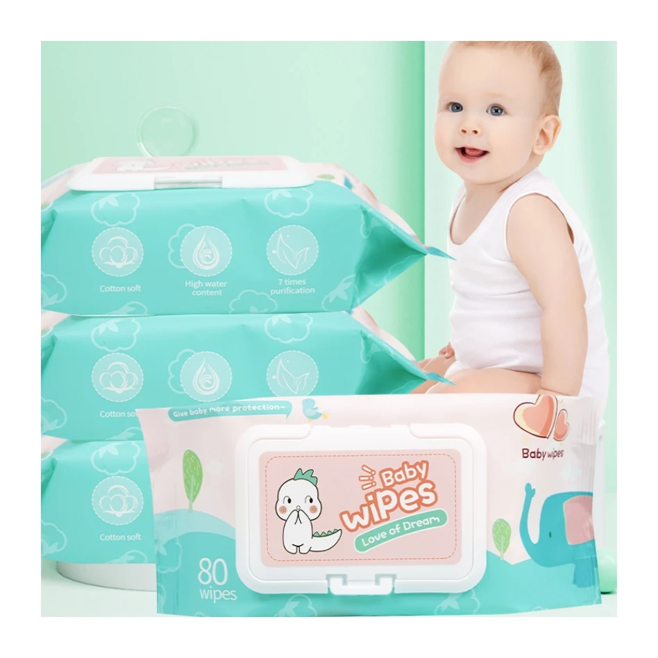 Spunlace non woven Wipes Wholesale Disposable  Baby Cleaning Wet Wipes