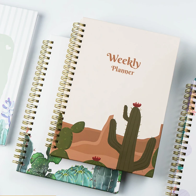 Wholesale Cheap A5 sublimation Customised A5 Weekly Planner Notebook Custom Logo Coated Paper Cover Hardcover Monthly Journal