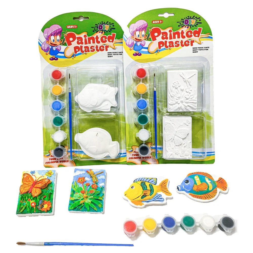 Paint Your Own Plaster Mold Figurines Plaster Painting Set Gift Toys for 3+ Years Ceramic Figurines to Paint