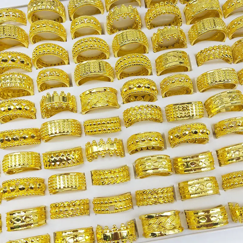 africa gold ring 18 karat gold finger ring dubai saudi arabic golden jewelry discount assorted jewellery