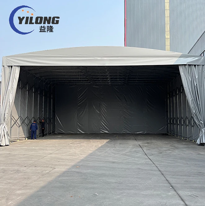 Easy installation canvas roof steel structure retractable tunnel tents